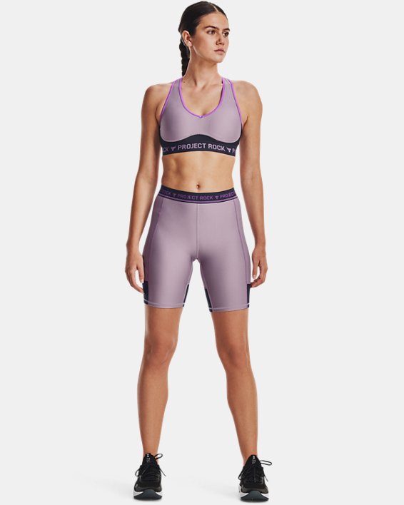 Women's Project Rock Bike Shorts, Purple, pdpMainDesktop image number 2